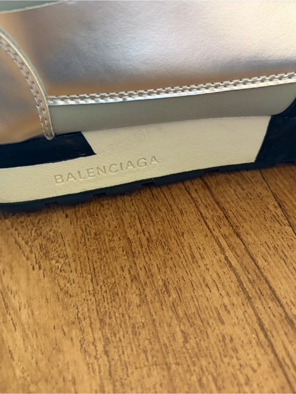 Balenciaga Race Runner Sneackers Metallic Silver Mesh M9/W11 - Picture 12 of 13